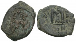 Byzantine 
Heraclius with Heraclius Constantine AD 610-641. Constantinople AE 8gr 27.9mm