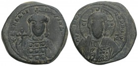Byzantine
Michael VII Æ 40 Nummi. Constantinople, AD 1071-1078. 9.4gr 26.8mm
Bust of Christ facing / Bust of emperor facing.