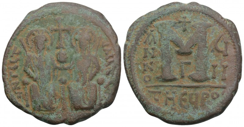 Byzantine
Justin II. 565-578. AE follis. Antioch mint, dated A.D. 571/2. 12.7gr....