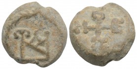 Byzantine Coins 
BYZANTINE LEAD SEALS. (Circa 11th century) 8.8gr. 20.1mm