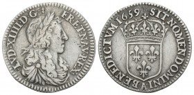 World Coins 
France. Limoges. Louis XIV AD 1643-1715. 1/12 Ecu AR 1659 2.3gr 21mm