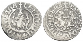 World
ARMENIA, Cilician Armenia. Royal. Levon, 1308-1320. Tram 2.7GR 22.8MM
coronation issue. Oshin seated facing on throne decorated with lions, ho...