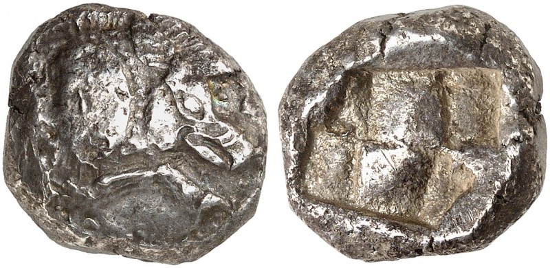 GRIECHISCHE MÜNZEN. LYDIEN. - Tralleis. - unbestimmter Dynast. 
Stater, 520-480...