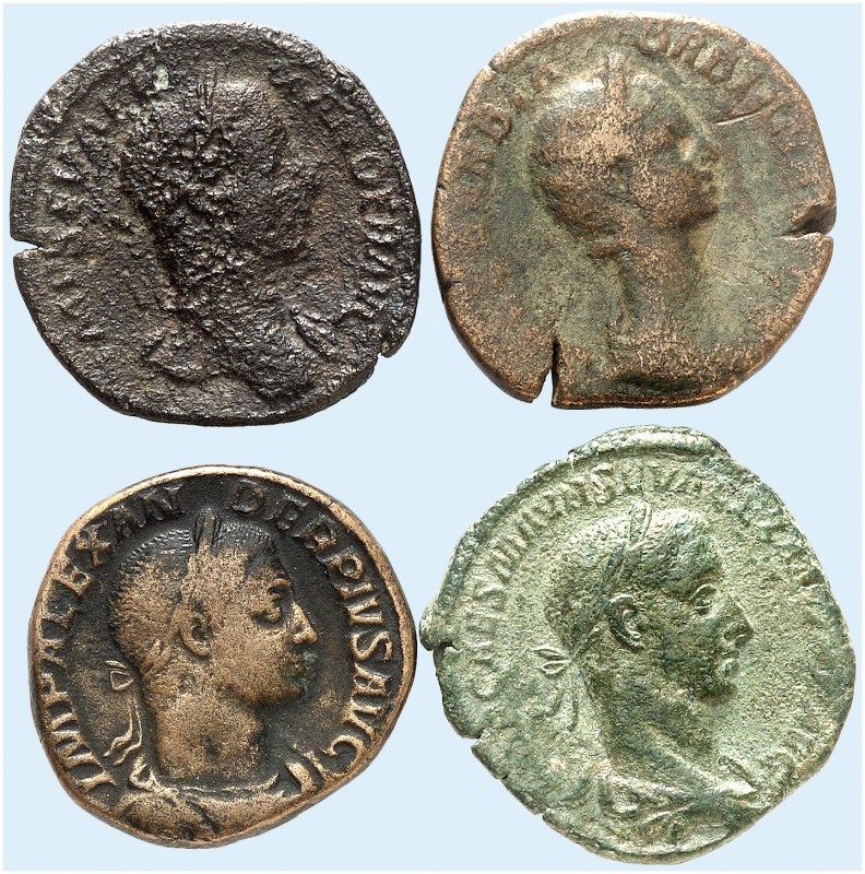 RÖMISCHE MÜNZEN. RÖMISCHE KAISERZEIT. Severus Alexander, 222 - 235. 
Lot von 4 ...