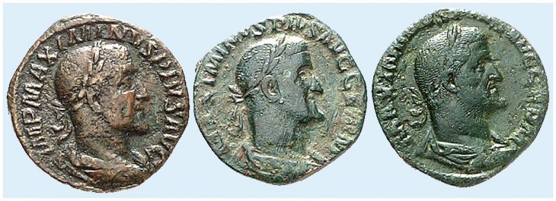 RÖMISCHE MÜNZEN. RÖMISCHE KAISERZEIT. Maximinus I. Thrax, 235 - 238. 
Lot von 3...