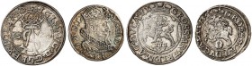 EUROPA. BALTIKUM. - LITAUEN. Sigismund II. August, König von Polen, 1547-1572. 
Lot von 2 Stück: 3 Gröscher 1564, Sigismund III., Groschen 1626. Gum....