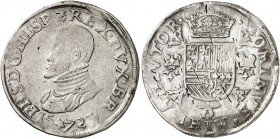 EUROPA. - BRABANT. Philipp II. von Spanien, 1555-1598. 
Écu Philippe 1572, Maastricht. Dav. 8634, Delm. 23 (R2) kl. Sfr., ss