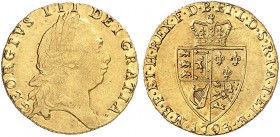 EUROPA. ENGLAND. George III., 1760-1820. 
Guinea 1793. Friedb. 356, S. 3729, Schlumb. 37 Gold vz