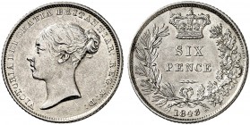 EUROPA. ENGLAND. Victoria, 1837-1901. 
6 Pence 1843. S. 3908 vz