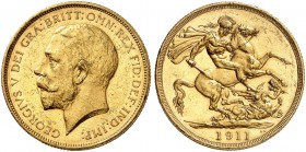 EUROPA. ENGLAND. George V., 1910-1936. 
2 Pounds 1911. Friedb. 403, S. 3995, Schlumb. 544 Gold vz