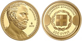 EUROPA. GRIECHENLAND. - Republik seit 1974. 
200 Euro 2019, Thukydides. Gold in Originaletui mit Zertifikat, PP