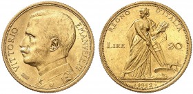 EUROPA. ITALIEN. - Königreich. Victor Emanuel III., 1900-1946. 
20 Lire 1912, Rom. Friedb. 28, Pagani 667, Schlumb. 96 Gold vz