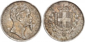 EUROPA. - SARDINIEN. Victor Emanuel II., 1849-1861. 
5 Lire 1850, Genua. Dav. 137, Pagani 370 ss