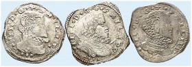EUROPA. - SIZILIEN. Philipp III. von Spanien, 1598-1621. 
Lot von 3 Stück: 4 Tari 1612, 1619, 1624, Messina. Varesi 345 ff. f. ss, ss