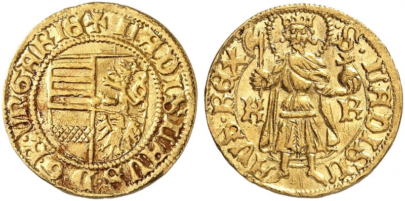 EUROPA. UNGARN. Ladislaus V., 1453-1457. 
Goldgulden o. J. (1455), Kremnitz. Fr...