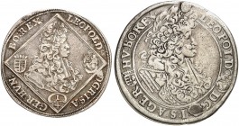 EUROPA. UNGARN. Leopold I., 1657-1705. 
Lot von 2 Stück: 1/2 Taler 1700 (gest. Loch, Hksp.), 1/4 Taler 1701, Kremnitz. Her. 850, 892, Huszár 1404, 14...
