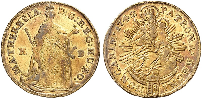 EUROPA. UNGARN. Maria Theresia, 1740-1780. 
Dukat 1742, Kremnitz. Friedb. 74, H...