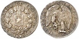 ÜBRIGES AUSLAND. CHILE. - Republik seit 1818. 
1 Real 1843. KM 94.2 schöne Patina, vz