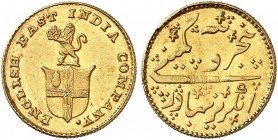 ÜBRIGES AUSLAND. INDIEN. - MADRAS. 
1/3 Mohur = 5 Rupien o. J. (1820). Friedb. 1590, KM 422 Gold vz