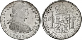 ÜBRIGES AUSLAND. MEXIKO. Fernando VII., 1808-1817. 
8 Reales 1811, Mexico City. Ray. 14, KM 110, C. C. 14382 l. Prägeschwäche, vz+