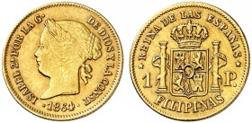 ÜBRIGES AUSLAND. PHILIPPINEN. Isabella II., 1833-1868. 
1 Peso 1864 (aus 1860). Friedb. 3, C. C. 15671, Schlumb. 21.1 Gold ss