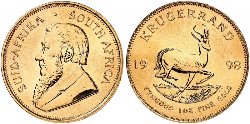 ÜBRIGES AUSLAND. SÜDAFRIKA. - Republik seit 1852. 
Krügerrand 1998. Friedb. B 1...