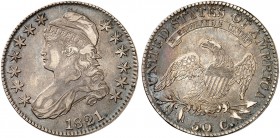 ÜBRIGES AUSLAND. USA. 
½ Dollar 1821, Liberty Capped Bust Type. Cr. 32 schöne Patina, ss+