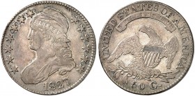 ÜBRIGES AUSLAND. USA. 
½ Dollar 1827, Liberty Capped Bust Type. Cr. 32 ss+