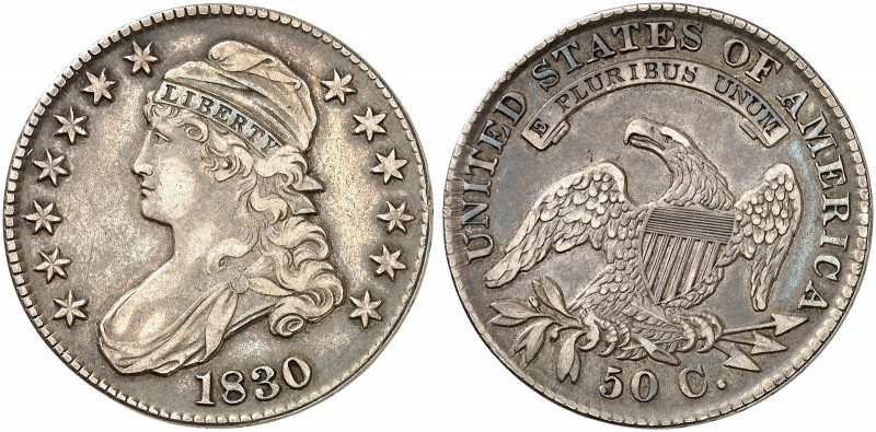 ÜBRIGES AUSLAND. USA. 
½ Dollar 1830, Liberty Capped Bust Type. Cr. 32 ss+