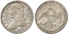 ÜBRIGES AUSLAND. USA. 
25 Cents 1832, Liberty Bust Capped Type. Cr. 29a ss