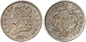 ÜBRIGES AUSLAND. USA. 
½ Cent 1834, Classic Head Type. Cr. 13 vz