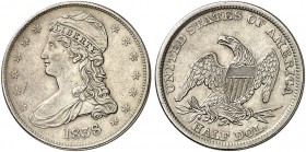 ÜBRIGES AUSLAND. USA. 
½ Dollar 1838, Liberty Capped Bust Type. Cr. 32b min. Rdf., ss