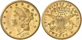 ÜBRIGES AUSLAND. USA. 
20 Dollars 1876 CC, Coronet Head Type. Friedb. 176, Yeo. 25a Gold ss