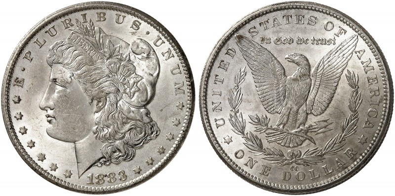 ÜBRIGES AUSLAND. USA. 
1 Dollar 1883 CC, Morgan Type. Yeo. 18 min. Rdf., f. St