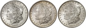 ÜBRIGES AUSLAND. USA. 
Lot von 3 Stück: 1 Dollar 1883 O, 1884 O, 1890 O, Morgan Type. Yeo. 18 vz - St