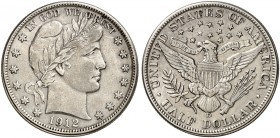 ÜBRIGES AUSLAND. USA. 
½ Dollar 1912 D, Liberty Head Type. Yeo. 17 kl. Kr., ss