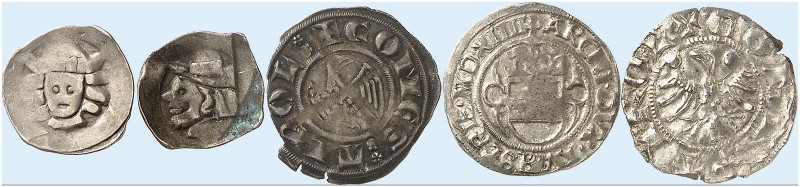 Maximilian I., 1493-1519. 
Lot von 19 Stück: ½ Batzen 1514, diverses Mittelalte...