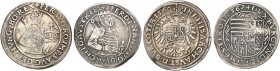 Ferdinand I., 1521-1564. 
Lot von 2 Stück: 10 Kreuzer 1560, Hall, Erzherzog Ferdinand, 10 Kreuzer 1567, Hall. Hahn 126, M. / T. 148 f. ss / ss