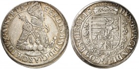 Erzherzog Ferdinand I., 1564-1595. 
Taler o. J., Hall. Dav. 8097, Voglh. 87 / Var. 4, M. / T. 270 ss
