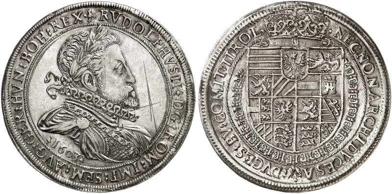 Rudolph II., 1576-1612. 
Taler 1603, Hall. Dav. 3005, Voglh. 96 / II, M. / T. 3...