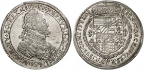 Rudolph II., 1576-1612. 
Taler 1607, Hall. Dav. 3005, Voglh. 96 / III, M. / T. 379 kl. Sfr., vz
