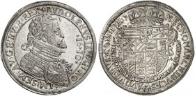 Rudolph II., 1576-1612. 
Taler 1610, Hall. Dav. 3007, Voglh. 96 / XIII, M. / T. 383 min. Justiert, vz / f. St