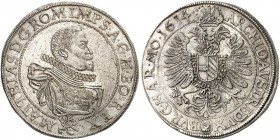 Matthias, 1612-1619. 
Taler 1614, Joachimstal. Dav. 3068, Voglh. 113 / II, Dietiker 518 RR ! vz+