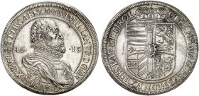 Erzherzog Maximilian, 1612-1618. 
Taler 1615, Hall. Dav. 3321, Voglh. 122 / VIII Var., M. / T. 396 kl. Stempelfehler, vz+