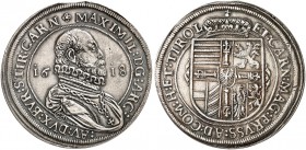 Erzherzog Maximilian, 1612-1618. 
Taler 1618, Hall. Dav. 3324, Voglh. 122 / XIII, M. / T. 416 min. ZE, ss - vz