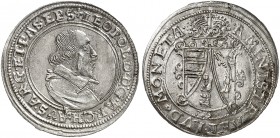 Erzherzog Leopold V., 1619-1632. 
¼ Taler o. J. (1619-1625), Gebweiler. M. / T. 417 Var. Kl. Stempelfehler, prfr