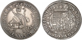 Erzherzog Leopold V., 1619-1632. 
Taler 1632, Hall. Dav. 3338 A, Voglh. 183 / IV, M. / T. 473 Var. Schöne Patina, Felder geglättet, ss