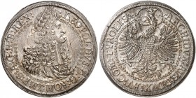 Leopold I., 1657-1705. 
Doppeltaler o. J., Hall. Dav. 3249, Her. 573, M. / T. 761 kl. Kr., vz