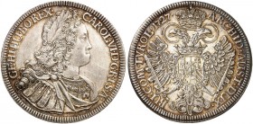 Karl VI., 1711-1740. 
Taler 1727, Hall. Dav. 1054, Voglh. 259 / III, Her. 345, M. / T. 848 vz