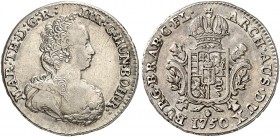 Maria Theresia, 1740-1780. 
½ Ducaton 1750, Antwerpen. Her. 1900, Eypelt. 418 ss - vz